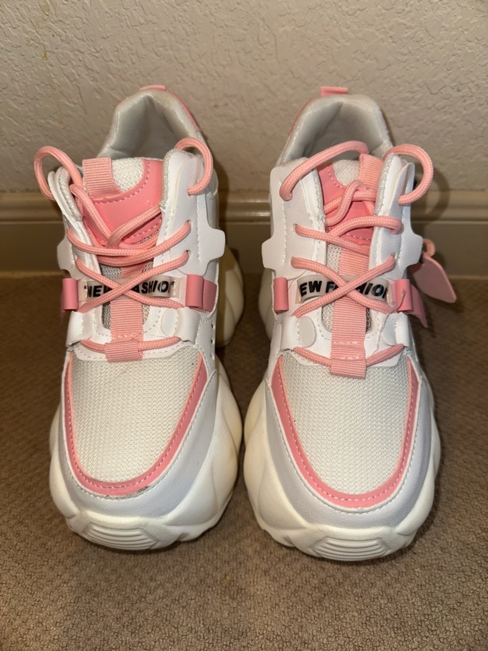 Kids Pink and White Fashion Sneakers